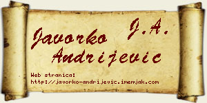 Javorko Andrijević vizit kartica